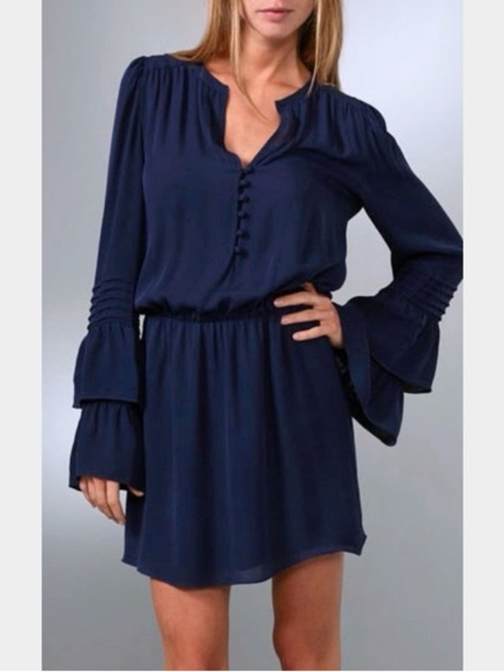 Parker NYC "Risa" Double Flare Sleeve Mini Dress Sz M